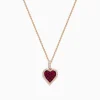 Necklaces & Pendants|Effy Jewelry Ruby Royale 14K Rose Gold Ruby and Diamond Heart Pendant