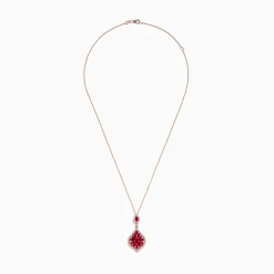 Necklaces & Pendants|Effy Jewelry Ruby Royale 14K Rose Gold Ruby and Diamond Pendant