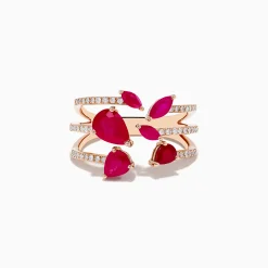 Rings|Effy Jewelry Ruby Royale 14K Rose Gold Ruby and Diamond Ring