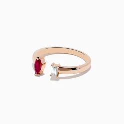 Rings|Effy Jewelry Ruby Royale 14K Rose Gold Ruby and Diamond Toi Et Moi Ring