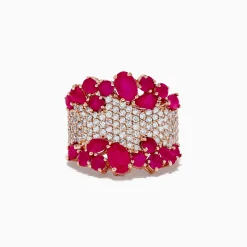 Rings|Effy Jewelry Ruby Royale 14K Rose Gold Ruby and Diamond Cocktail Ring