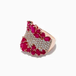 Rings|Effy Jewelry Ruby Royale 14K Rose Gold Ruby and Diamond Cocktail Ring