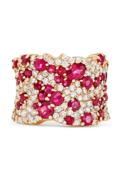Rings|Effy Jewelry Ruby Royale 14K Rose Gold Ruby and Diamond Ring, 3.86 TCW