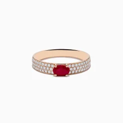 Rings|Effy Jewelry Ruby Royale 14K Rose Gold Ruby and Diamond Ring