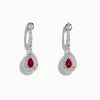 Earrings|Effy Jewelry Ruby Royale 14K Two Tone Gold Pear Shaped Ruby Drop Earrings, 0.87 TCW
