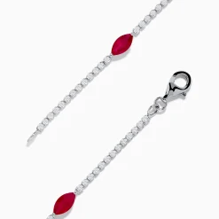 Bracelets|Effy Jewelry Ruby Royale 14K White Gold Ruby and Diamond Tennis Bracelet