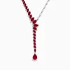 Necklaces & Pendants|BH Multi Ruby Royale 14K White Gold Ruby and Diamond Statement Necklace 11.80 TCW