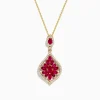 Necklaces & Pendants|Effy Jewelry Ruby Royale 14K Yellow Gold Ruby and Diamond Pendant