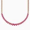 Necklaces & Pendants|BH Multi Ruby Royale 14K Yellow Gold Ruby and Diamond Leaf Necklace