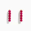 Earrings|Effy Jewelry Ruby Royale 14K Yellow Gold Ruby 3/4" Hoop Earrings