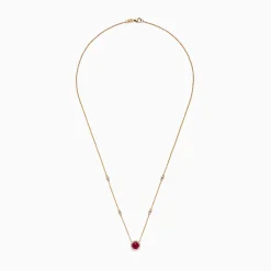 Necklaces & Pendants|Effy Jewelry Ruby Royale 14K Yellow Gold Ruby and Diamond Station Necklace, 1.11 TCW