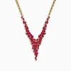 Necklaces & Pendants|Effy Jewelry Ruby Royale 14K Yellow Gold V Shape Ruby Statement Necklace, 9.87 TCW