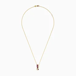 Necklaces & Pendants|Effy Jewelry Ruby Royale 14K Yellow Gold Ruby and Diamond Crossover Pendant