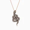 Necklaces & Pendants|Effy Jewelry Safari 14K Rose Gold Diamond and Tsavorite Snake Pendant, 1.41 TCW
