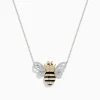 Necklaces & Pendants|Effy Jewelry Safari 14K White Gold White and Black Diamond Bee Necklace