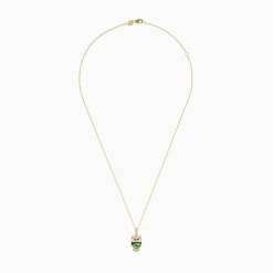 Necklaces & Pendants|BH Multi Safari 14K Yellow Gold Abalone and Diamond Owl Pendant