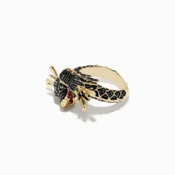 Rings|BH Multi Safari 14K Yellow Gold Black Diamond Double Headed Dragon Ring