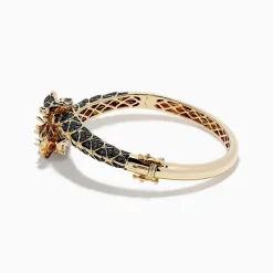 Bracelets|BH Multi Safari 14K Yellow Gold Black Diamond Dragon Bangle