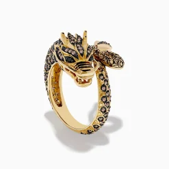 Rings|Effy Jewelry Safari 14K Yellow Gold Brown Diamond Dragon Ring