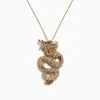 Necklaces & Pendants|Effy Jewelry Safari 14K Yellow Gold Diamond Dragon Pendant, 0.59 TCW