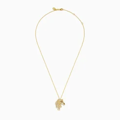 Necklaces & Pendants|Effy Jewelry Safari 14K Yellow Gold Diamond,Black Diamond Horse Pendant