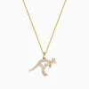 Necklaces & Pendants|BH Multi Safari 14K Yellow Gold Diamond Kangaroo Pendant, 0.22 TCW