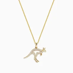 Necklaces & Pendants|BH Multi Safari 14K Yellow Gold Diamond Kangaroo Pendant, 0.22 TCW