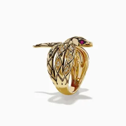 Rings|BH Multi Safari 14K Yellow Gold Diamond Snake Ring
