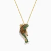Necklaces & Pendants|Effy Jewelry Safari 14K Yellow Gold Diamond, Citrine and Tsavorite Lizard Pendant