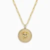 Necklaces & Pendants|BH Multi Safari 14K Yellow Gold Diamond Lions Head Pendant