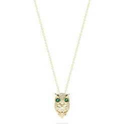 Necklaces & Pendants|Effy Jewelry Safari 14K Yellow Gold Emerald and Diamond Owl Pendant, 0.18 TCW