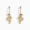 Earrings|BH Multi Safari 14K Yellow Gold Espresso and White Diamond Dragon Earrings