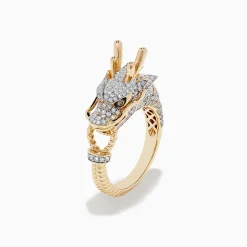 Rings|BH Multi Safari 14K Yellow Gold Espresso and White Diamond Dragon Ring