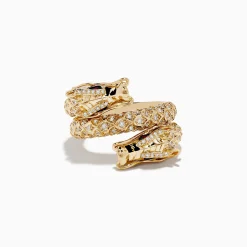 Rings|Effy Jewelry Safari 14K Yellow Gold Ruby and Diamond Dragon Wrap Ring