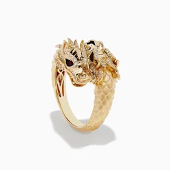 Rings|Effy Jewelry Safari 14K Yellow Gold Ruby and Diamond Dragon Bypass Ring