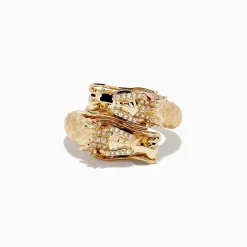 Rings|Effy Jewelry Safari 14K Yellow Gold Ruby and Diamond Dragon Bypass Ring