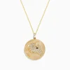 Necklaces & Pendants|Effy Jewelry Safari 14K Yellow Gold White and Black Diamond Horse Pendant