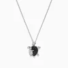 Necklaces & Pendants|Effy Jewelry Safari Sterling Silver Black and White Diamond Turtle Pendant, 0.32 TCW