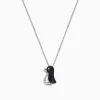 Necklaces & Pendants|Effy Jewelry Safari Sterling Silver Black and White Diamond Penguin Pendant, 0.31 TCW