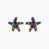 Earrings|Effy Jewelry Seaside 925 Sterling Silver Multi Color Gemstone Starfish Earrings