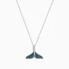 Necklaces & Pendants|BH Multi Seaside 14K Gold Blue and White Diamond Whale's Tail Pendant, 0.28 TCW