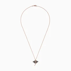 Necklaces & Pendants|Effy Jewelry Seaside 14K Gold Espresso u0026 White Diamond Stingray Pendant, 0.46 TCW