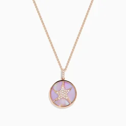 Necklaces & Pendants|Effy Jewelry Seaside 14K Gold Mother of Pearl and Diamond Starfish Pendant