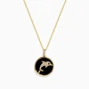 Necklaces & Pendants|Effy Jewelry Seaside 14K Gold Onyx and Diamond Dolphin Pendant