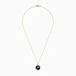 Necklaces & Pendants|Effy Jewelry Seaside 14K Gold Onyx and Diamond Dolphin Pendant