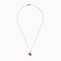 Necklaces & Pendants|Effy Jewelry Seaside 14K Rose Gold Diamond and Ruby Crab Pendant