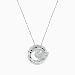 Necklaces & Pendants|BH Multi Seaside 14K White Gold Diamond Whale's Tail Pendant, 0.49 TCW