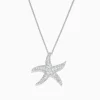 Necklaces & Pendants|Effy Jewelry Seaside 14K White Gold Diamond Starfish Pendant, 0.55 TCW