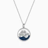 Necklaces & Pendants|Effy Jewelry Seaside 14K White Gold Sapphire u0026 Diamond Dolphins Pendant, 0.65 TCW