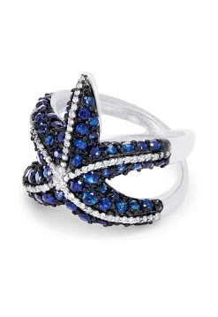 Rings|Effy Jewelry Seaside 14K White Gold Sapphire u0026 Diamond Starfish Ring